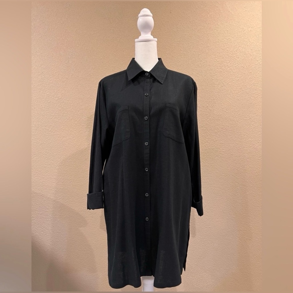 Women’s Size Large Black Linen Blouse